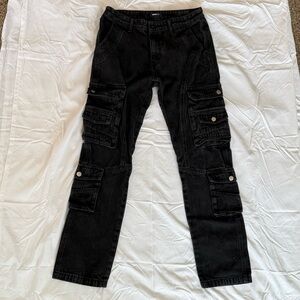 Men’s Fashion Nova Black Cargo Jeans